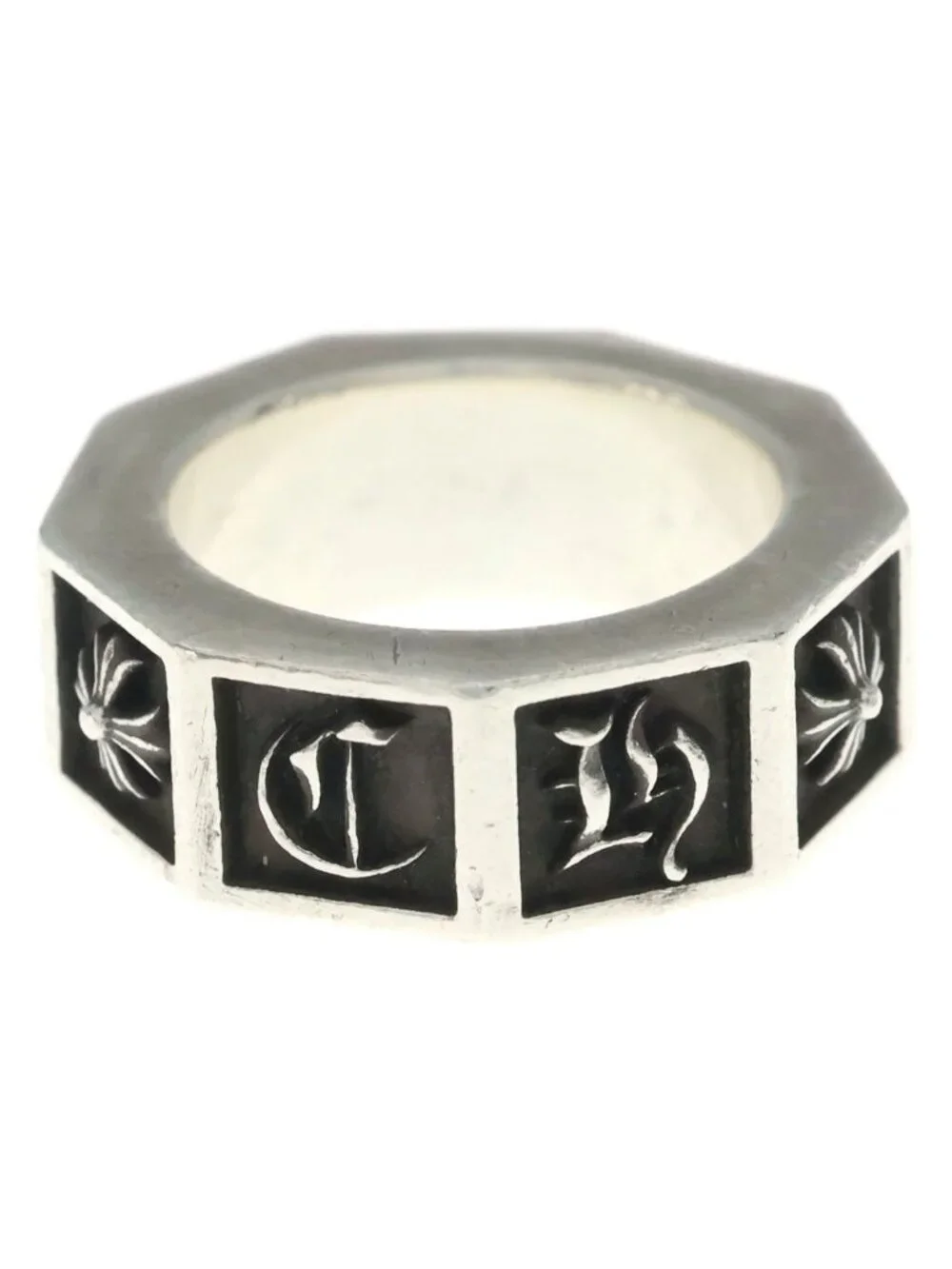Chrome Hearts Alphabet Block CH Plus Ring Silver